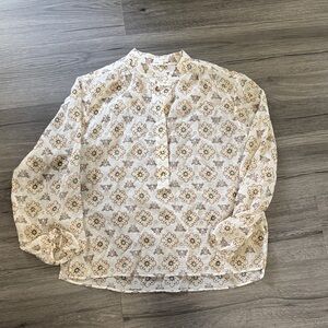A.L.C. Women’s  Cream Floral Button Down Shirt